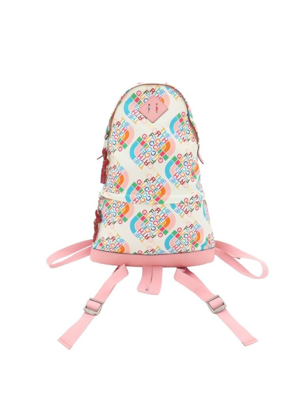 Gucci Tnf Collaboration Backpack White Pink Multicolor Nylon